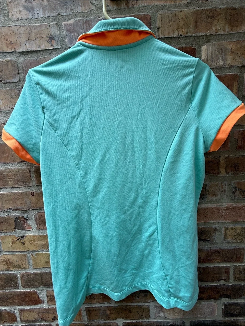 Nike Dri-Fit Golf Teal Orange Polo Women’s Size Large Top Shirt